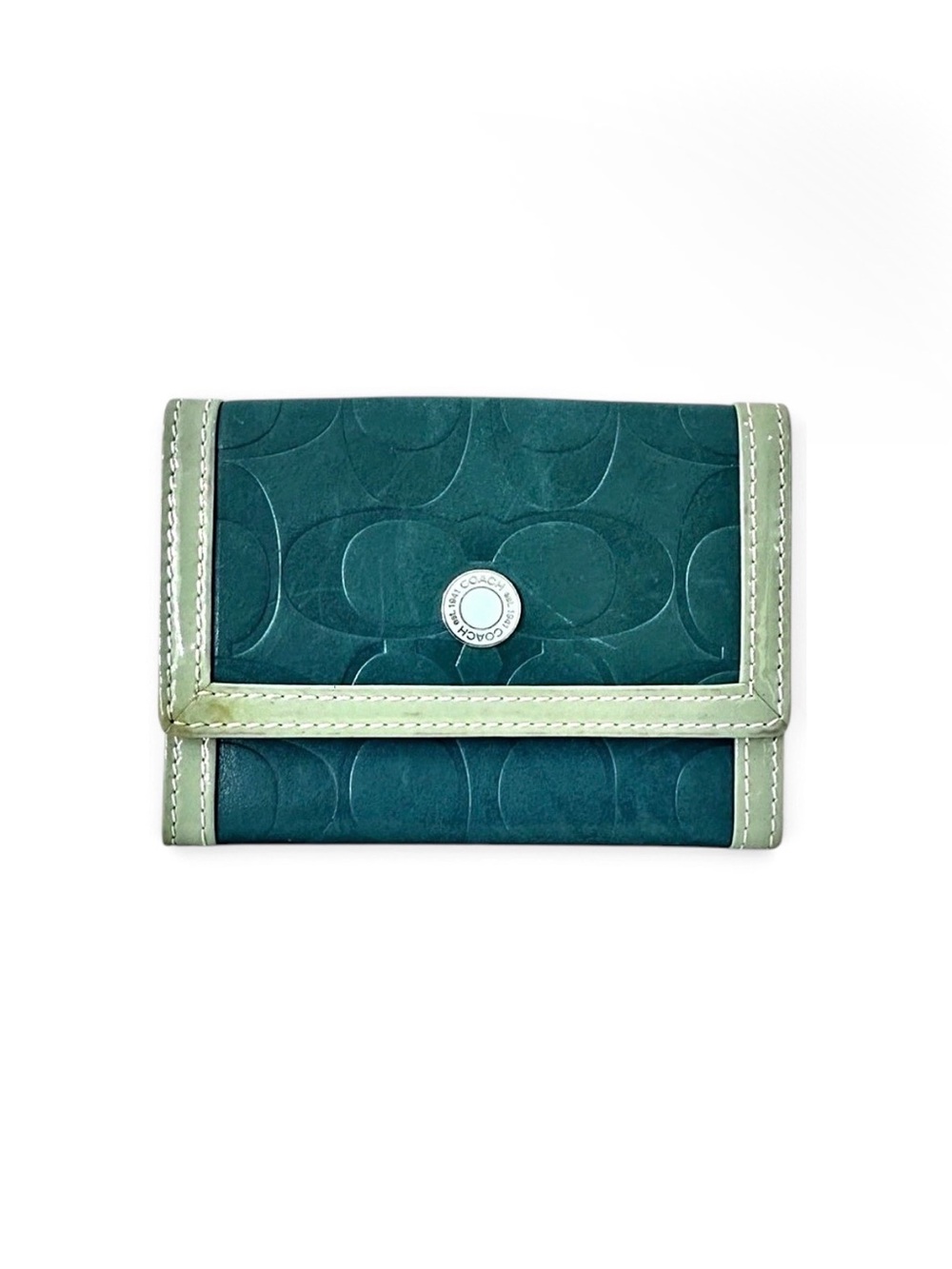 Coach Embossed C Leather Flap Card Case